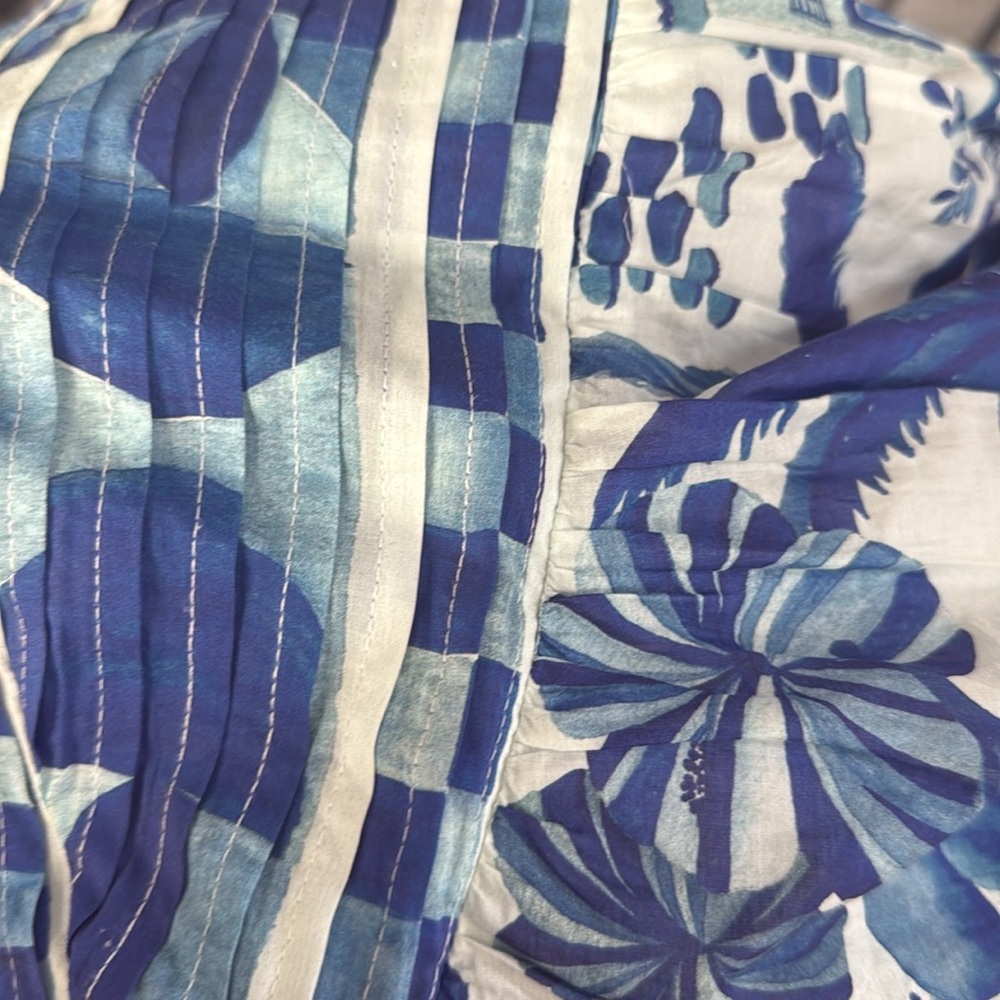 Blue Printed Tie-Strap Maxi Dress - Picture 10 of 16